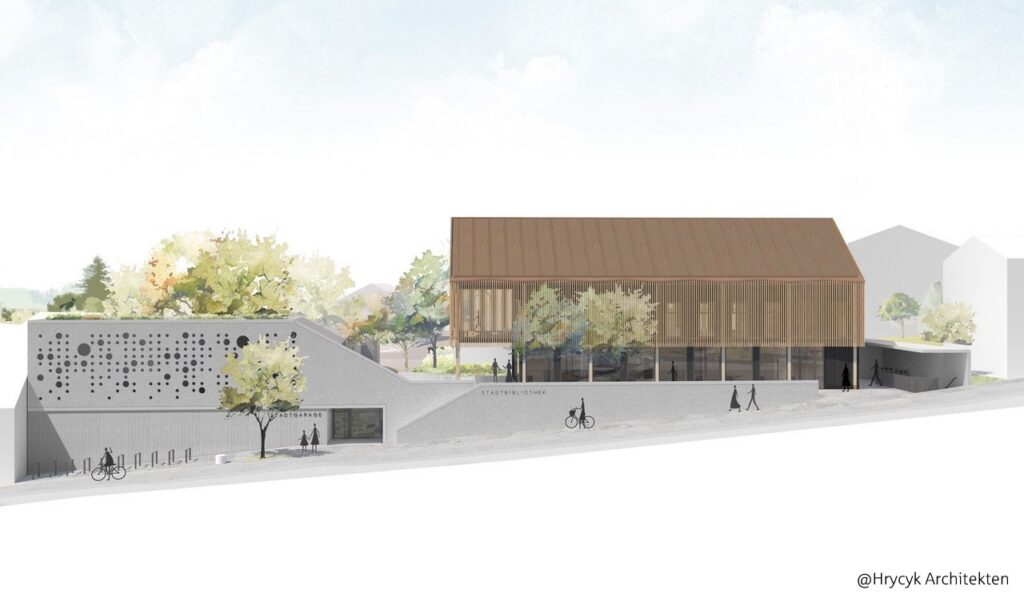 Bibliothek und Parkhaus, Bad Kötzting – Visualisierung